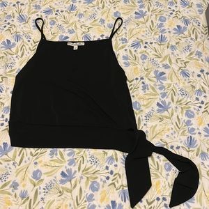 Express One Eleven black spaghetti strap V neck top with tie waist